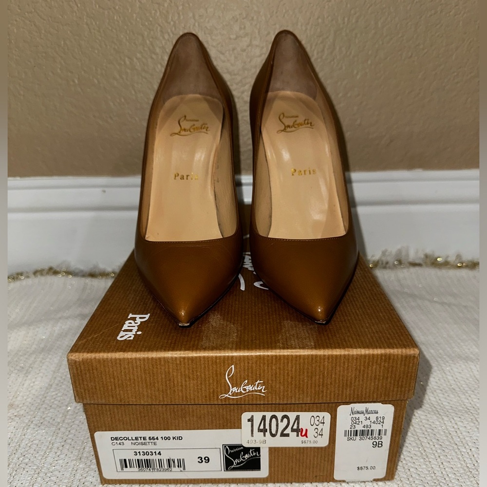 Christian Louboutin Décolleté 554 100 Kid Leather 39 - Picture 6 of 7